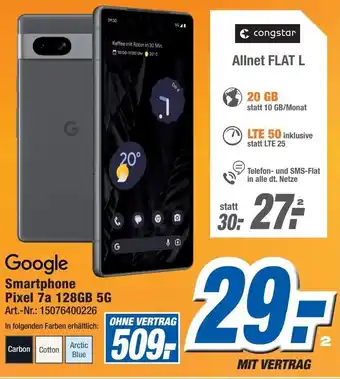 Expert Technomarkt Google Smartphone Pixel 7a 128GB 5G Angebot