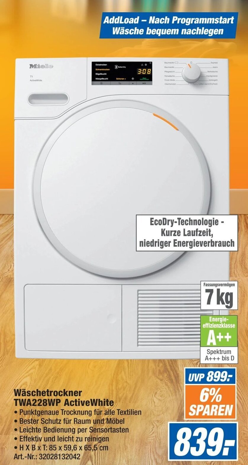 Expert Technomarkt Miele Wäschetrockner TWA228WP Active White Angebot