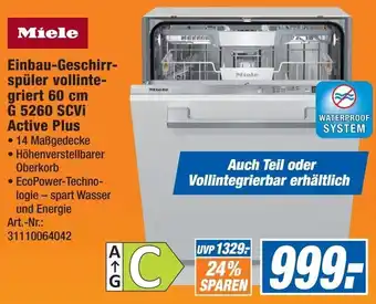 Expert Technomarkt Miele Einbau-Geschirr-spüler vollinte-griert 60 cm G 5260 SCVi Active Plus Angebot