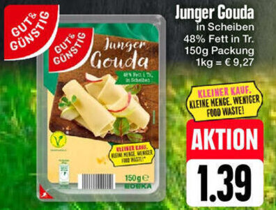 Edeka Gut & Günstig Junger Gouda 150 g Packung Angebot