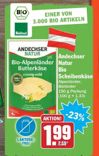 Hit Andechser Natur Bio Scheibenkäse 150g Angebot