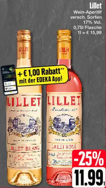 Edeka Lillet Wein-Aperitif 0,75 L Flasche Angebot