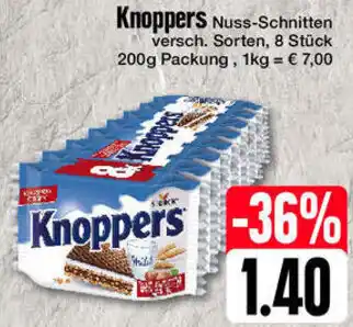 Edeka Knoppers Nuss-Schnitten 200g Packung Angebot