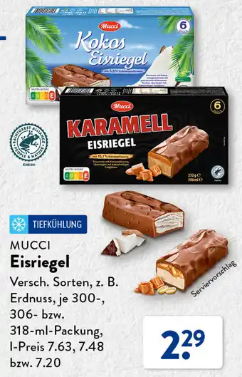 Aldi Süd MUCCI Eisriegel 300, 306, 318 ml Packung Angebot