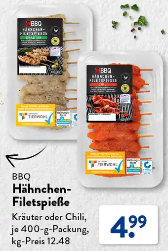 Aldi Süd BBQ Hähnchen-Filetspieße 400 g Packung Angebot