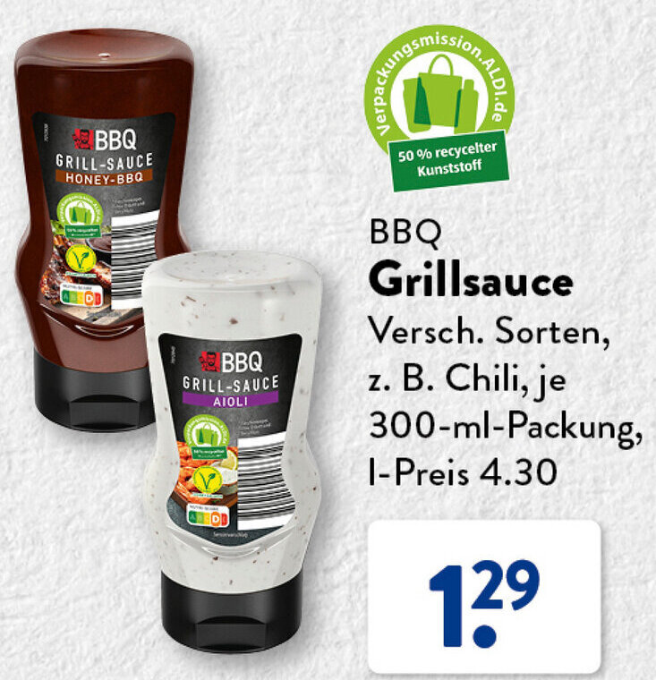 Aldi Süd BBQ Grillsauce 300-ml-Packung Angebot