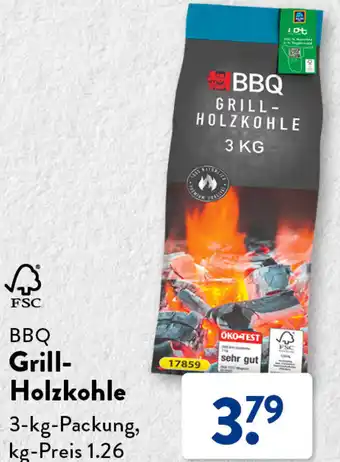 Aldi Süd BBQ Grill- Holzkohle 3-kg-Packung Angebot