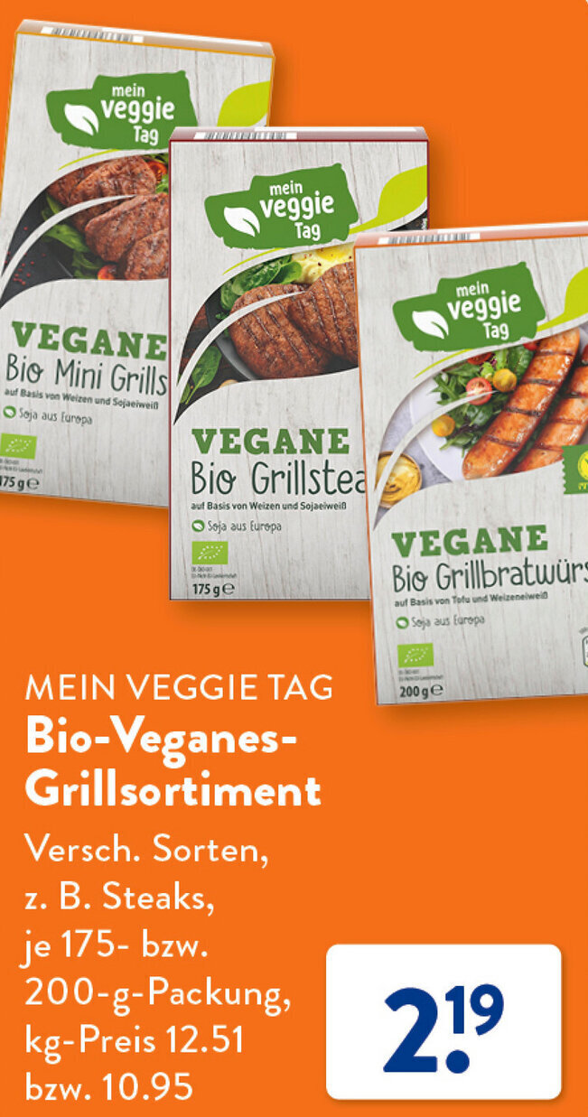 Aldi Süd MEIN VEGGIE TAG The Wonder Grill oder Flammenspieße 160 g Packung Angebot