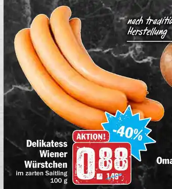 Hit Delikatess Wiener Würstchen 100g Angebot