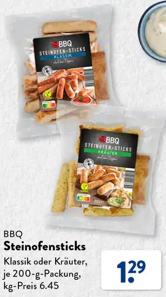 Aldi Süd BBQ Steinofensticks 200 g Packung Angebot