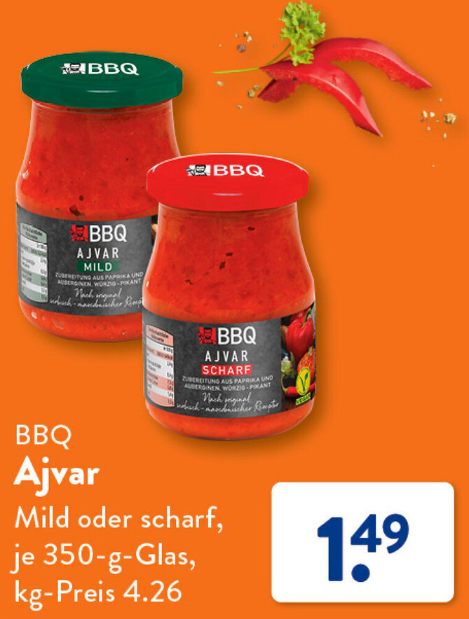 Aldi Süd BBQ Ajvar 350 g Glas Angebot