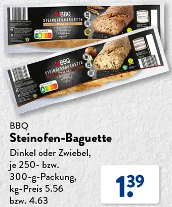 Aldi Süd BBQ Steinofen-Baguette 250-300 g Packung Angebot