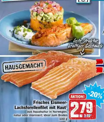 Hit Frisches Eismeer Lachsforellenfilet mit Haut 100g Angebot