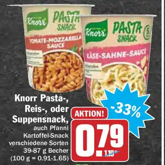 Hit Knorr Pasta, Reis oder Suppensnack 39-87g Becher Angebot