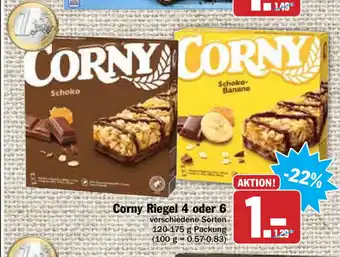 Hit Corny Riegel 4 oder 6 120-175g Angebot