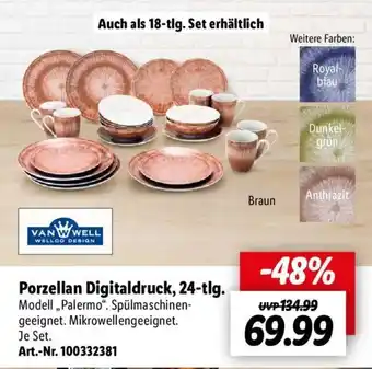 Lidl Van Well Porzellan Digitaldruck, 24-tlg. Angebot