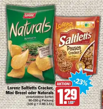 Hit Lorenz Saltletts Cracker, Mini Brezel oder Naturals 80-150g Angebot