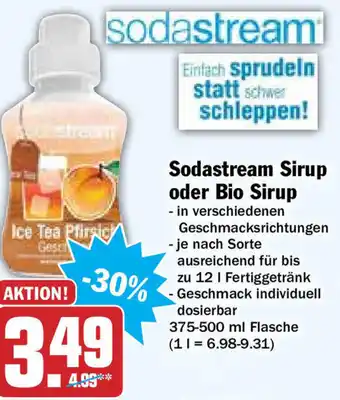 Hit Sodastream Sirup oder Bio Sirup 375-500ml Angebot