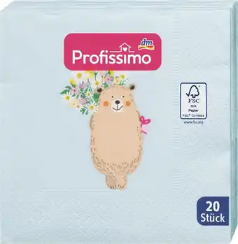 dm drogerie Profissimo cocktailservietten bär mit blumen (25x25 cm) Angebot