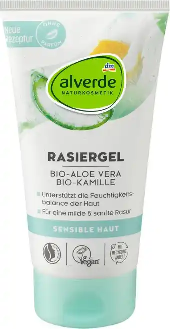 dm drogerie Alverde naturkosmetik rasiergel bio-aloe vera bio-kamille Angebot