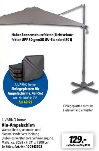 Lidl LIVARNO home Alu-Ampelschirm Angebot