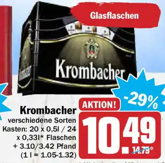 Hit Krombacher 24x0,33/20x0,5L Angebot