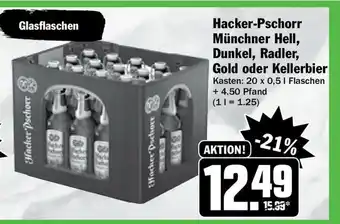 Hit Hacker Pschorr Münchner Hell, Dunkel, Radler, Gold oder Kellerbier 20x0,5L Angebot