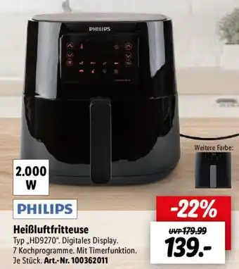 Lidl PHILIPS Heißluftfritteuse HD9270 Angebot