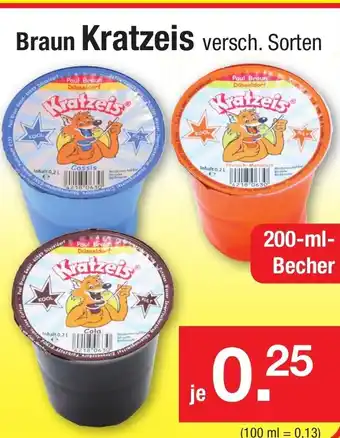 Zimmermann Braun Kratzeis 200ml Becher Angebot