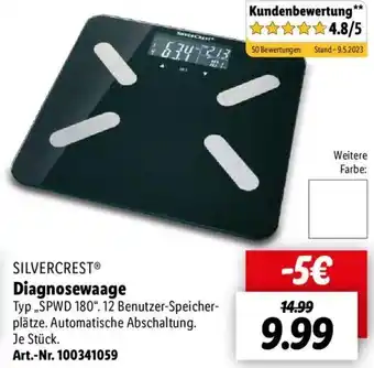 Lidl SILVERCRESTⓇ Diagnosewaage SPWD 180 Angebot