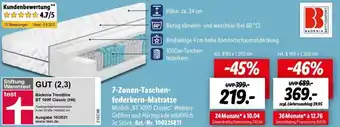 Lidl Badenia 7-Zonen-Taschenfederkern Matratze Angebot