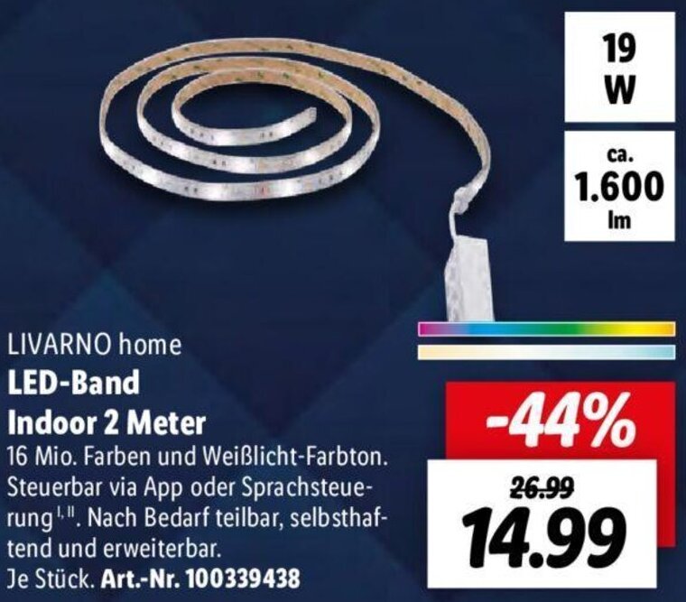 Lidl LIVARNO home LED-Band Indoor 2 Meter Angebot