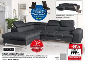 Lidl COTTA Ecksofa mit Schlaffunktion Angebot