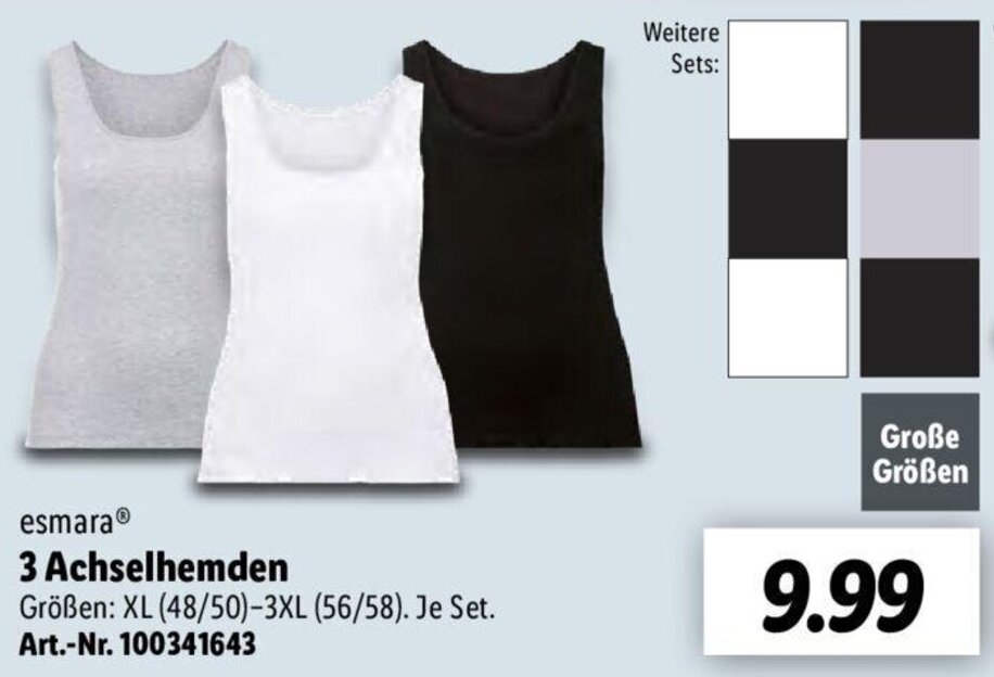 Lidl esmara 3 Achselhemden Angebot