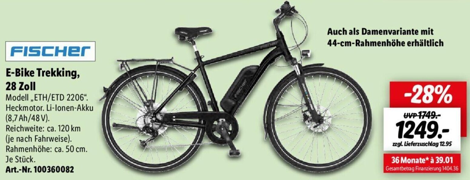 Lidl FISCHER E-Bike Trekking, 28 Zoll Angebot
