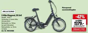 Lidl ALLEGRO E-Bike Klapprad, 20 Zoll Angebot
