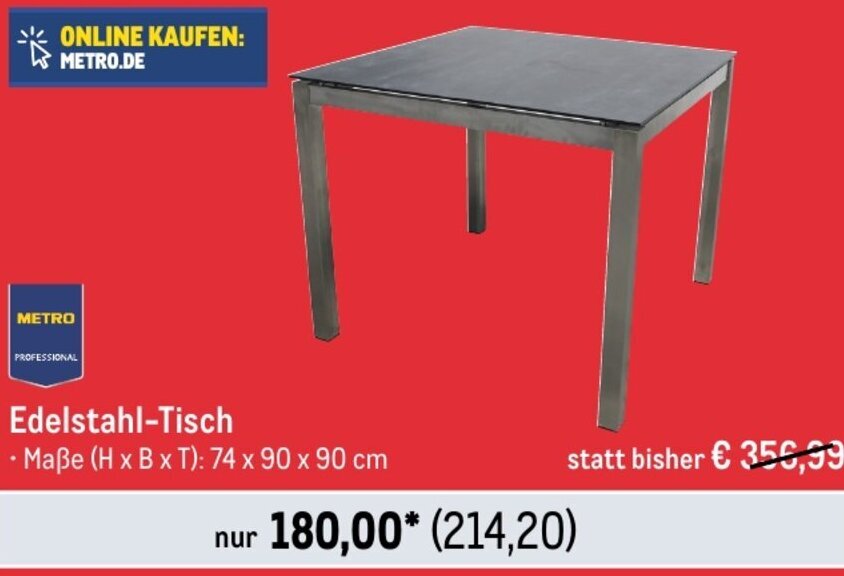 METRO METRO PROFESSIONAL Edelstahl-Tisch Angebot