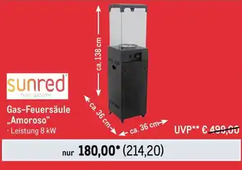 METRO sunred Gas-Feuersäule ,,Amoroso" Angebot