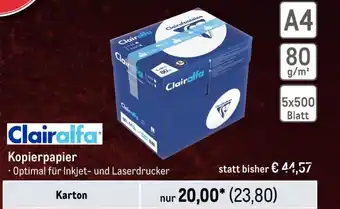 METRO Clairalfa Kopierpapier 5*500st Angebot