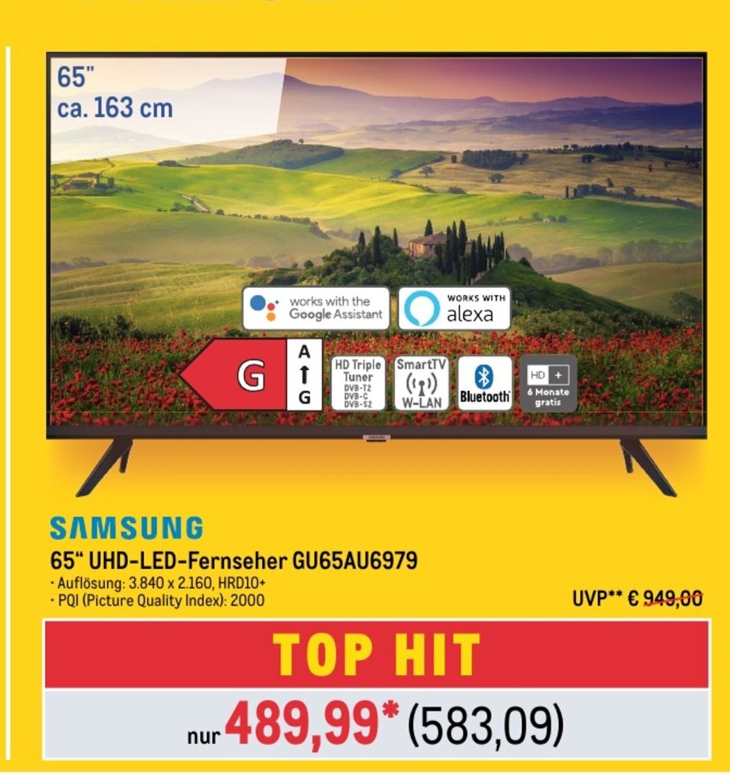 METRO SAMSUNG 65" UHD-LED-Fernseher GU65AU6979 Angebot