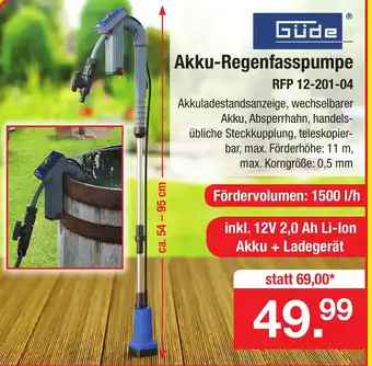 Zimmermann Güde Akku Regenfasspumpe RFP 12-201-04 Angebot