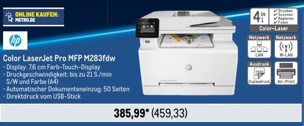 METRO hp Color LaserJet Pro MFP M283fdw Angebot