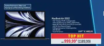 METRO Apple MacBook Air 2022 Angebot