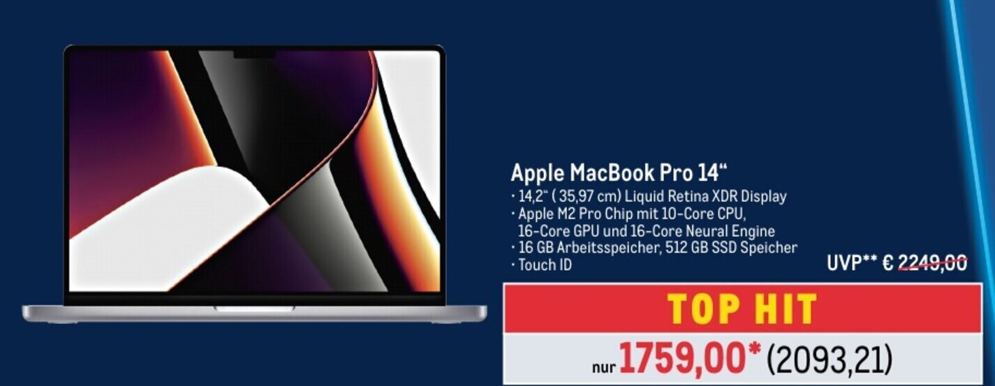 METRO Apple MacBook Pro 14" Angebot