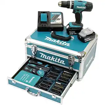OBI Makita akku-schlagbohrschrauber 18 v dhp453rfx2 set Angebot