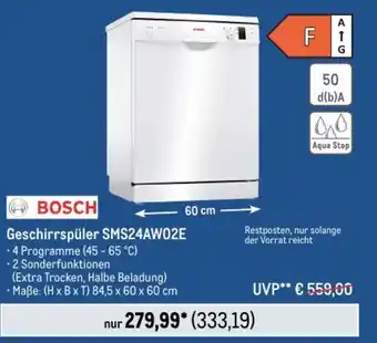 METRO BOSCH Geschirrspüler SMS24AW02E Angebot