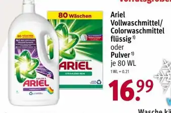 Rossmann Ariel Vollwaschmittel/ Colorwaschmittel flüssig ¹) oder Pulver ¹) je 80 WL Angebot