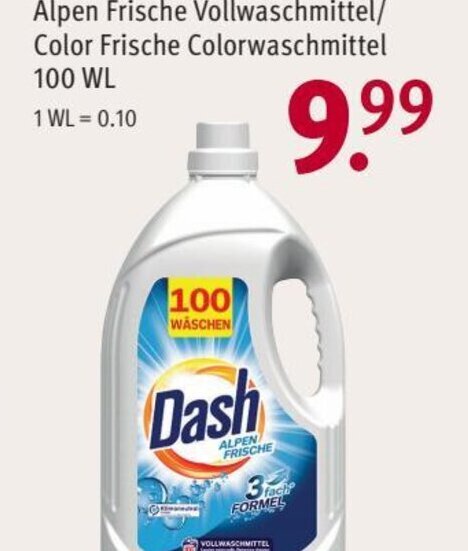 Rossmann Dash Flüssig 100wl Angebot