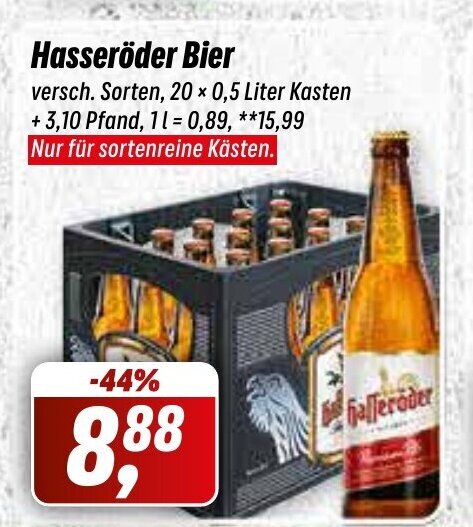 Simmel Hasseröder Bier 20*500ml Angebot