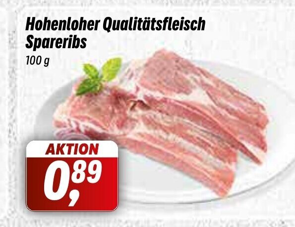 Simmel Hohenloher Qualitätsfleisch Spareribs 100g Angebot